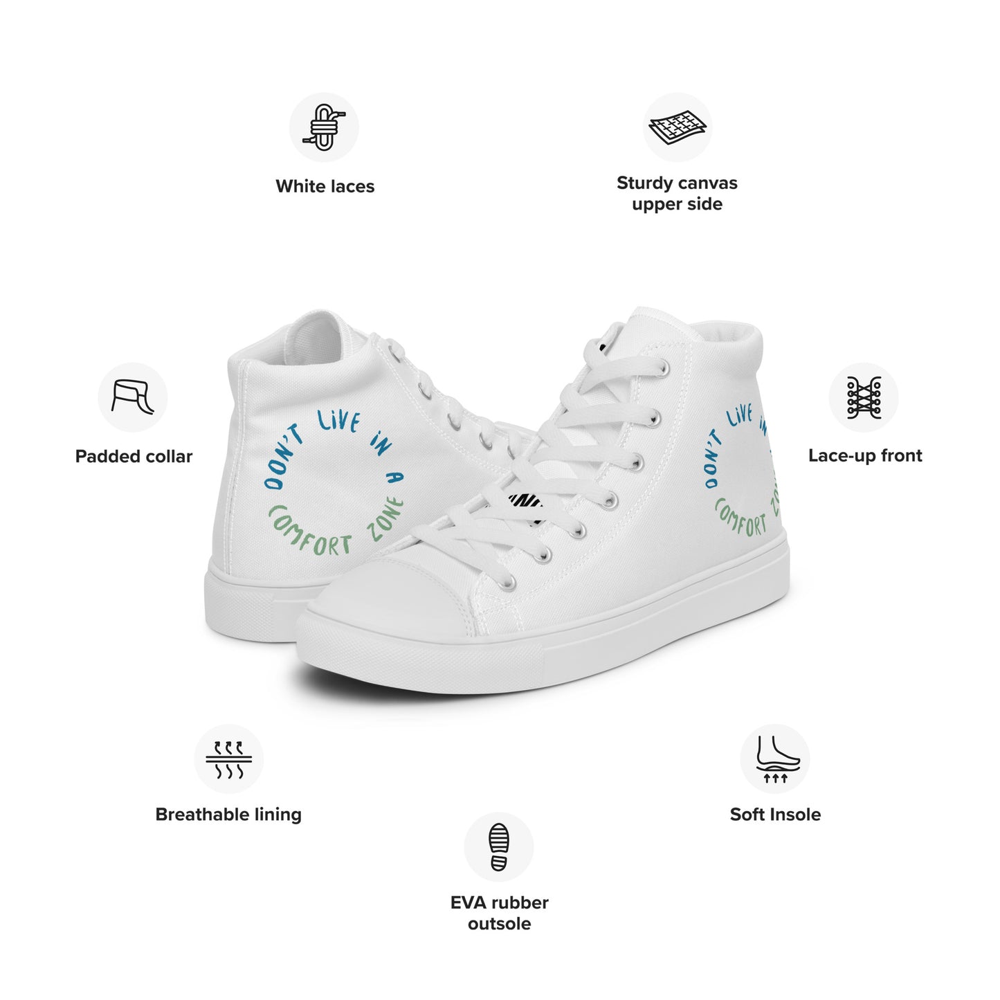 Women’s high top canvas shoes